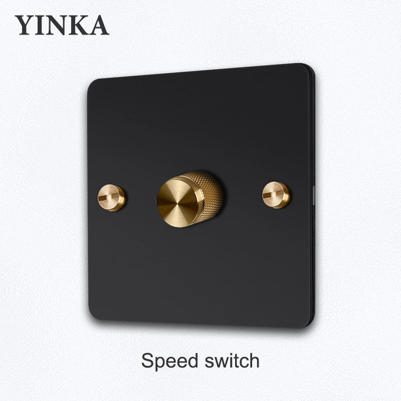 YINKA Stainless Steel Light Switch with Copper Toggle, Durable Modern Metal Wall Switch for Home, Single/Double/Triple Options image 3