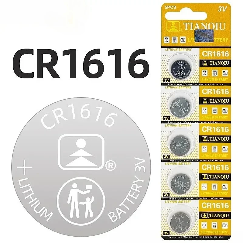 CR1616 3V 50mAh Lithium Coin Cell Battery DL1616 BR1616 5021LC LM1616 for Watch Car Remote Control Electronic Device