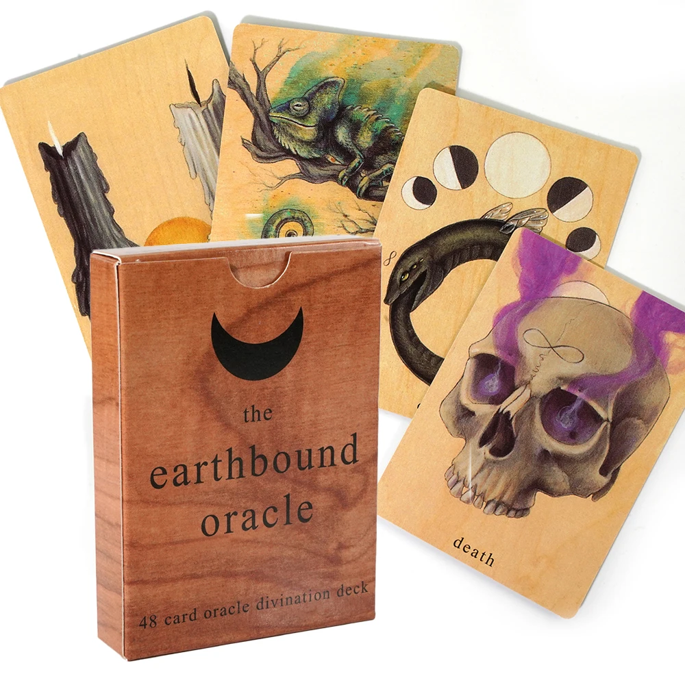 The Earthbound Oracle Deck The Seeker\'S Lenormand Full Deck Divination Completed Wooden Tarot 48 Card Oracle Deck