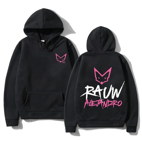 남녀공용 래퍼 Raw Alejandro Saturno 후드티, 긴팔 캐주얼 플리스 후드 맨투맨, Sudadera Ropa Hombre 