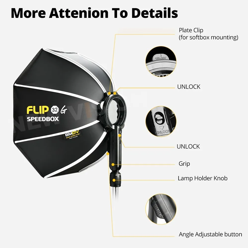 SMDV SPEEDBOX Flip 32 Quickly Release Parabolic Softbox for A2