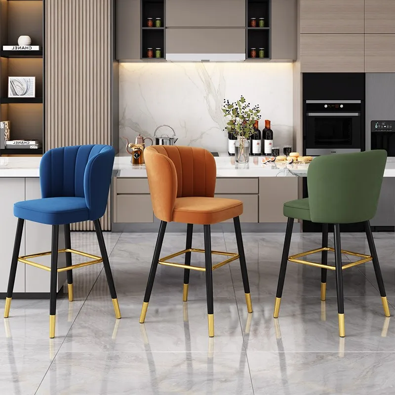 

commercial counter bar chairs High bar stools swivel Simplicity Vintage soft cushion Backrest chai taburete alto bar furniture