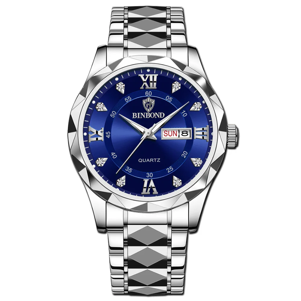 Men's Precise Auto Date Quartz Watch with Luminous Features