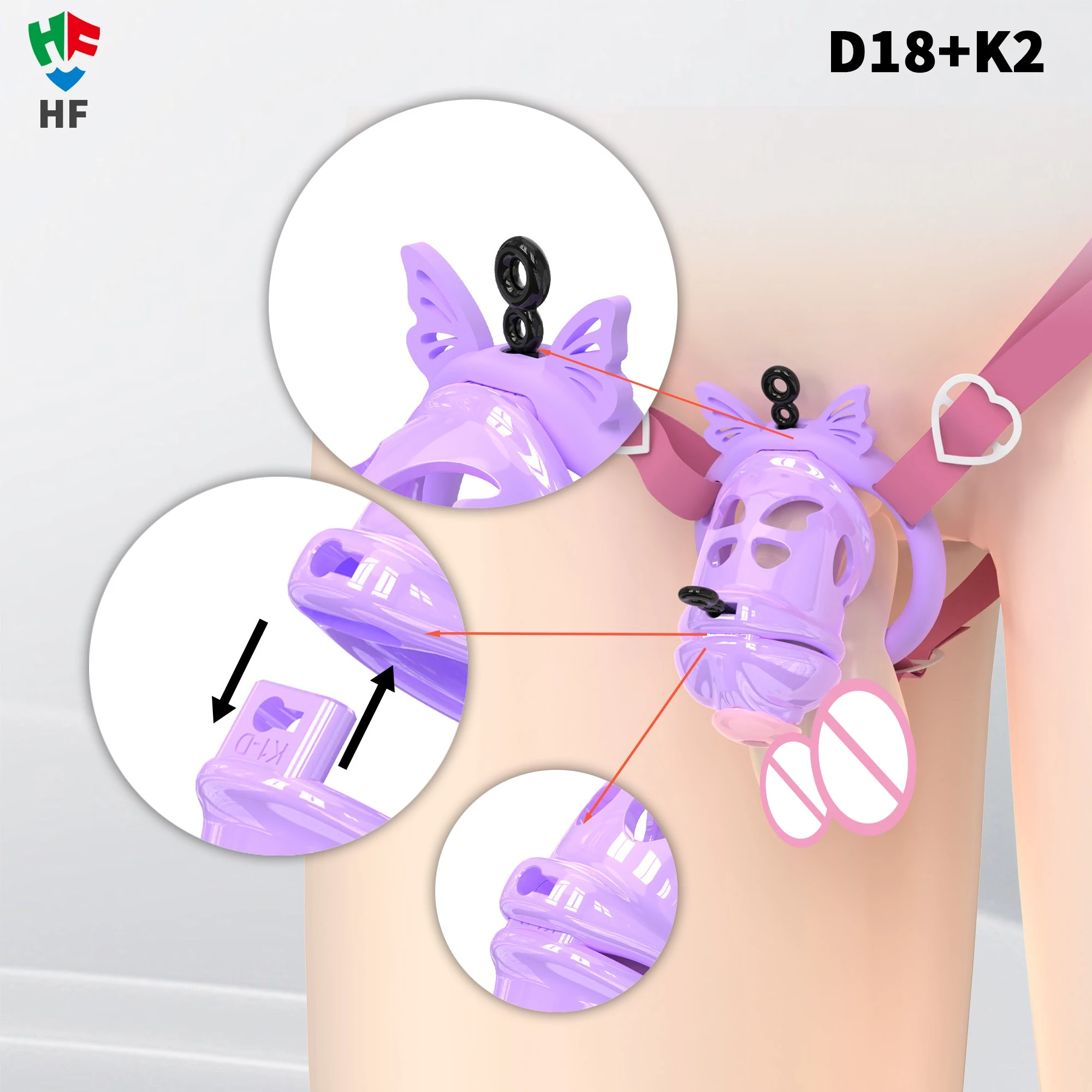 قفص عفة فايبر مع 4 حلقات سيليكون CB قفص القضيب لجهاز العفة الامتناع عن ممارسة الجنس ألعاب جنسية لعفة الإحليل للرجال 18