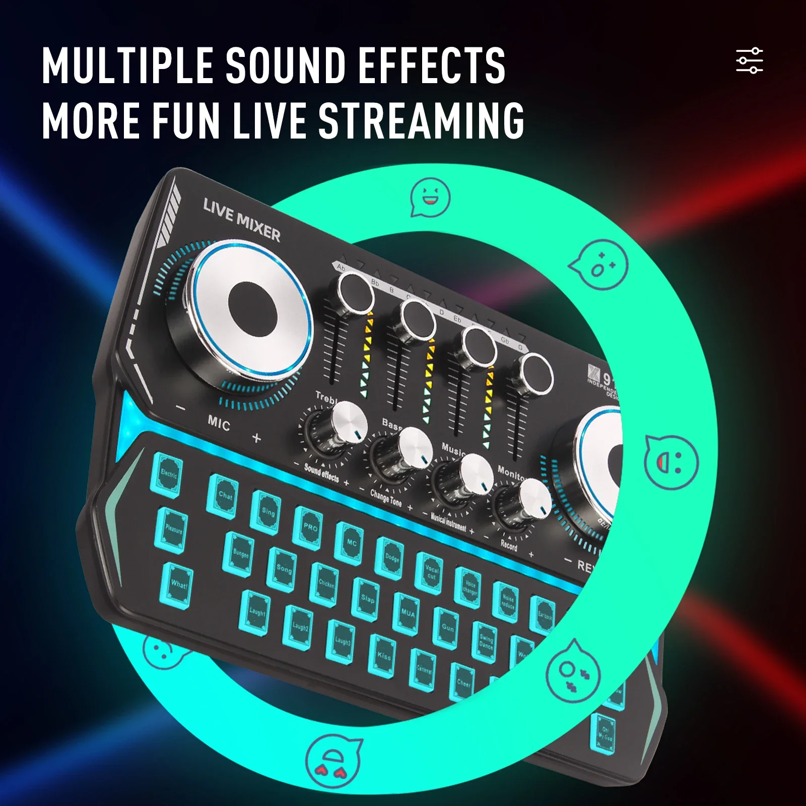 GAX-911 Recording Studio Sound Cards Live Stream SoundCard Live Broadcast Audio Mixer Wireless Sound Cards