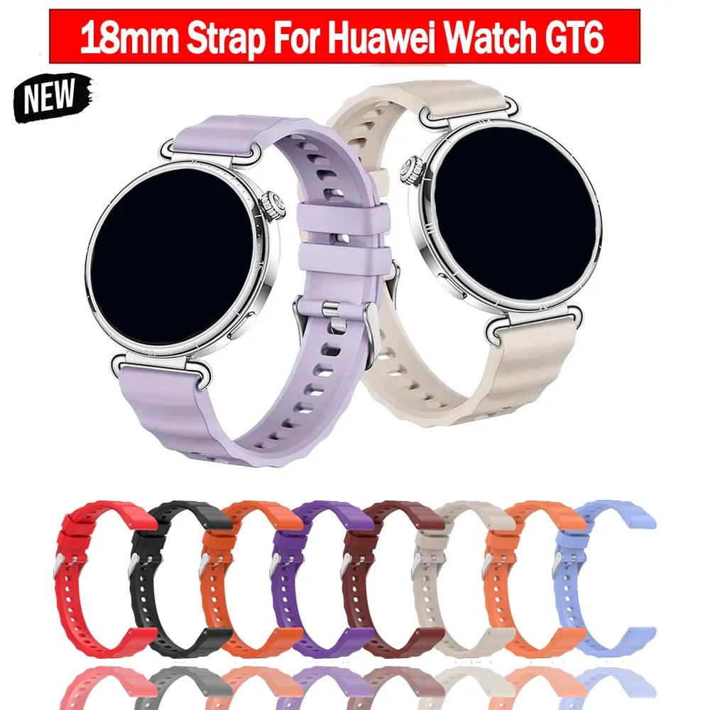 18mm Silikonarmband für Huawei Watch GT6 Sportarmband mit Metallschnalle Correa für Huawei Band GT6 Smartwatch Ersatzarmband