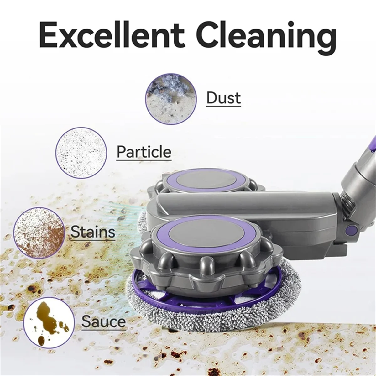 FNJK-หัวซับไฟฟ้าสิ่งที่แนบมาสําหรับ Dyson V10 Slim/ V12 ตรวจจับ Slim เครื่องดูดฝุ่นพร้อม Water Trank และ Trigger Lock