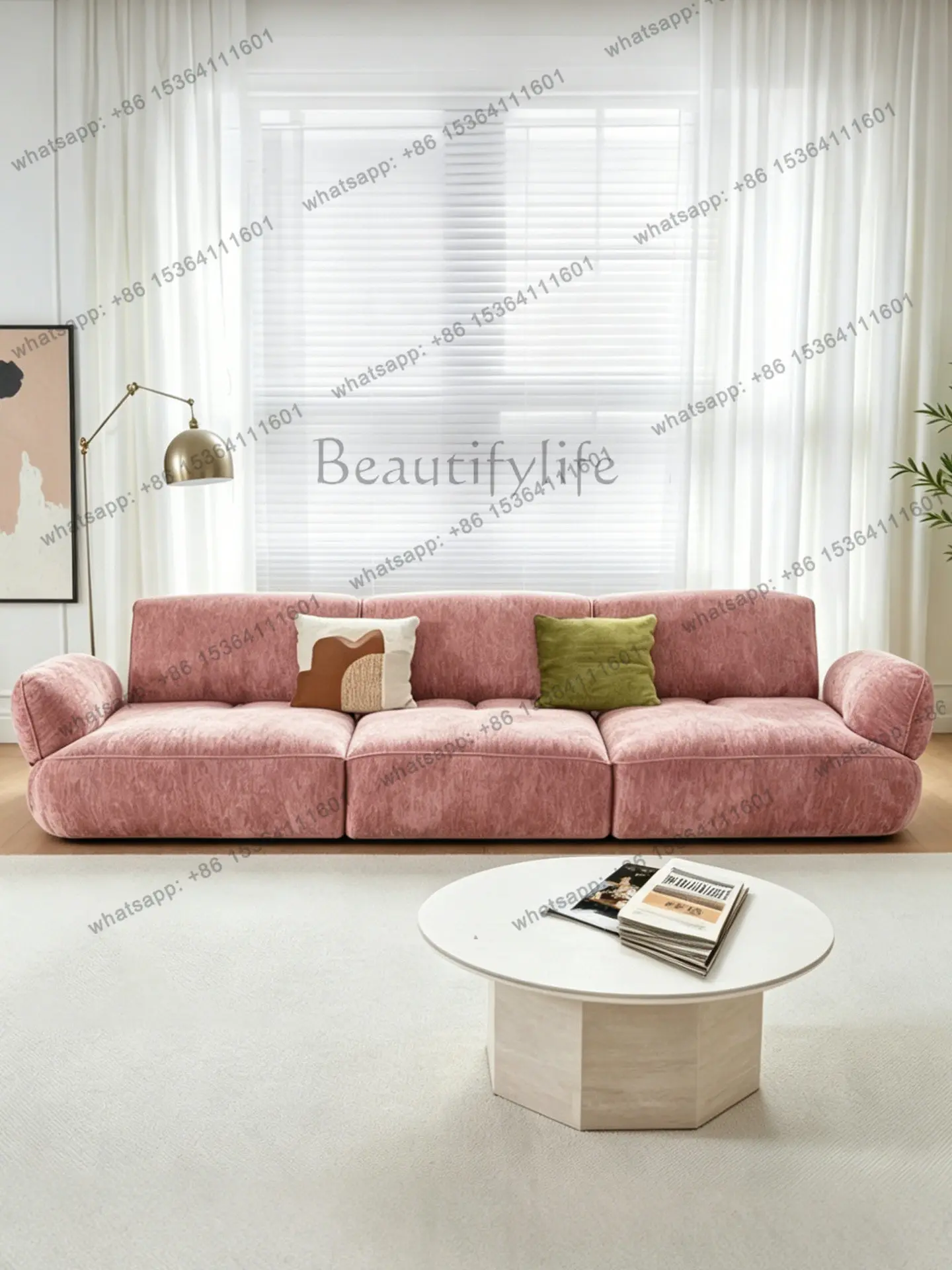 2026 new fully removable and washable fabric sofa chenille velvet straight row