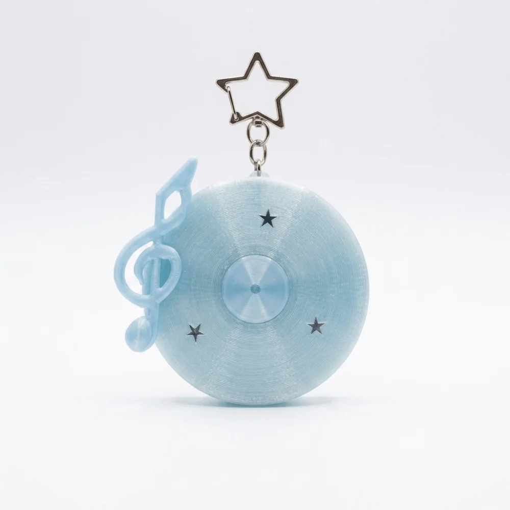 Y2K Vinyl Record Keychain Star Cord Management Disc Shape Earphone Cable Winder Anti Winding Korean Japan Style