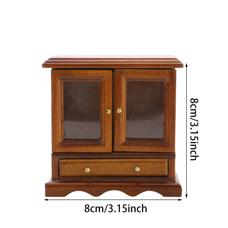 1:12 Dollhouse Miniature Wall Cabinet Hanging Storage Organizer Cupboard House Furniture Model Decor Toy Doll House Accessories