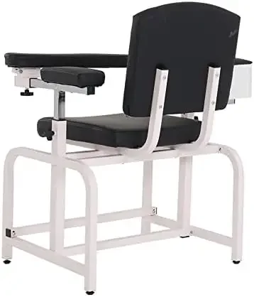 Blood Drawing Chair with Padded Flip Arm and Drawer (Black)