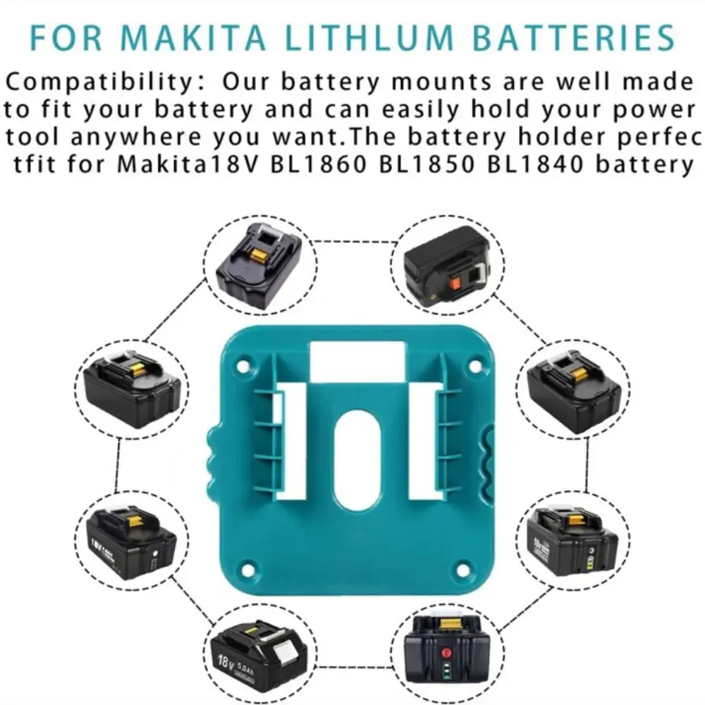 Wall-mounted Battery Holder Connector Durable Wear-resistant Battery Base Easy To Use 18V Li-ion Battery Battery Base Bracket