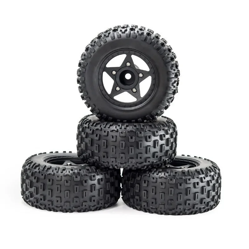 4Pcs 109mm 1/8 1/10 Short Course Truck Tire with 12mm 14mm 17mm Wheel Hex for TRXS Slash ARRMA SENTON Vkar SCTX10 HPI RC Car