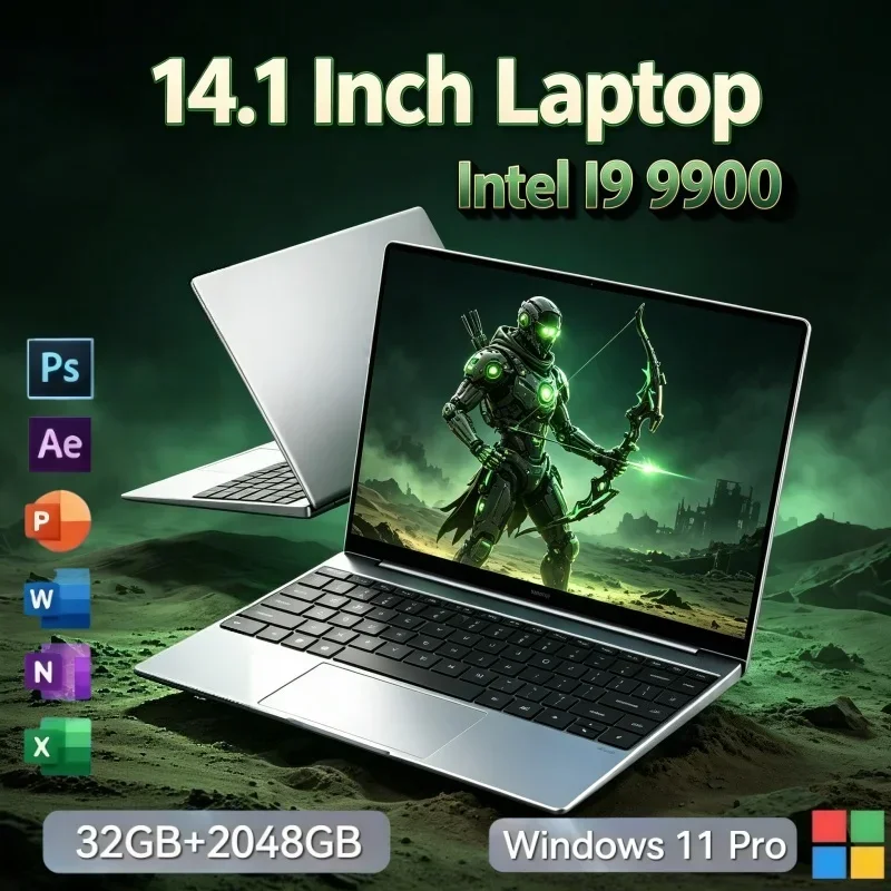 14.1 Inch Multi‑Purpose Intel I9‑9900 Laptop Win11 32GB RAM 2TB SSD High Read‑Write Speed Notebook For Home File Processing