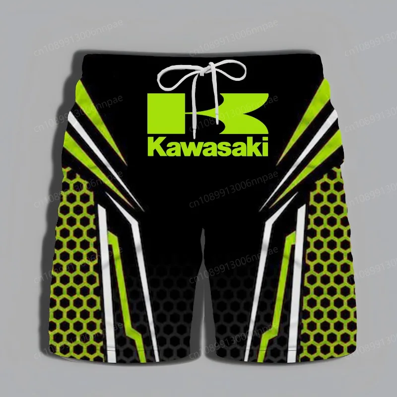 

Новые мужские шорты Kawasaki с мотоциклетной графикой и 3D принтом, быстросохнущие дышащие крутые повседневные шорты, мужские летние спортивные удобные шорты 9