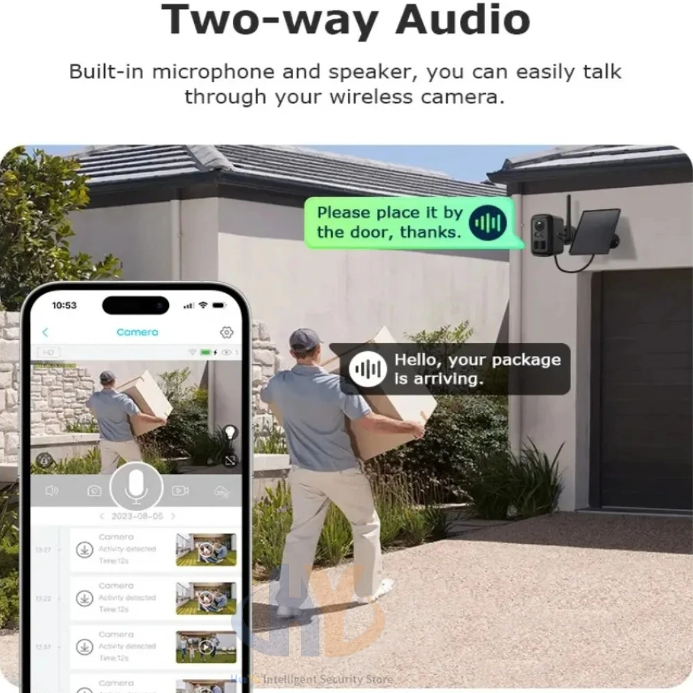 كاميرا مراقبة تعمل بالطاقة الشمسية للمزرعة والعقدية والفيلا تعمل بالواي فاي، كاميرا Home Hub Combo Kit IP، كاميرا مراقبة فيديو للأمن الخارجي #6