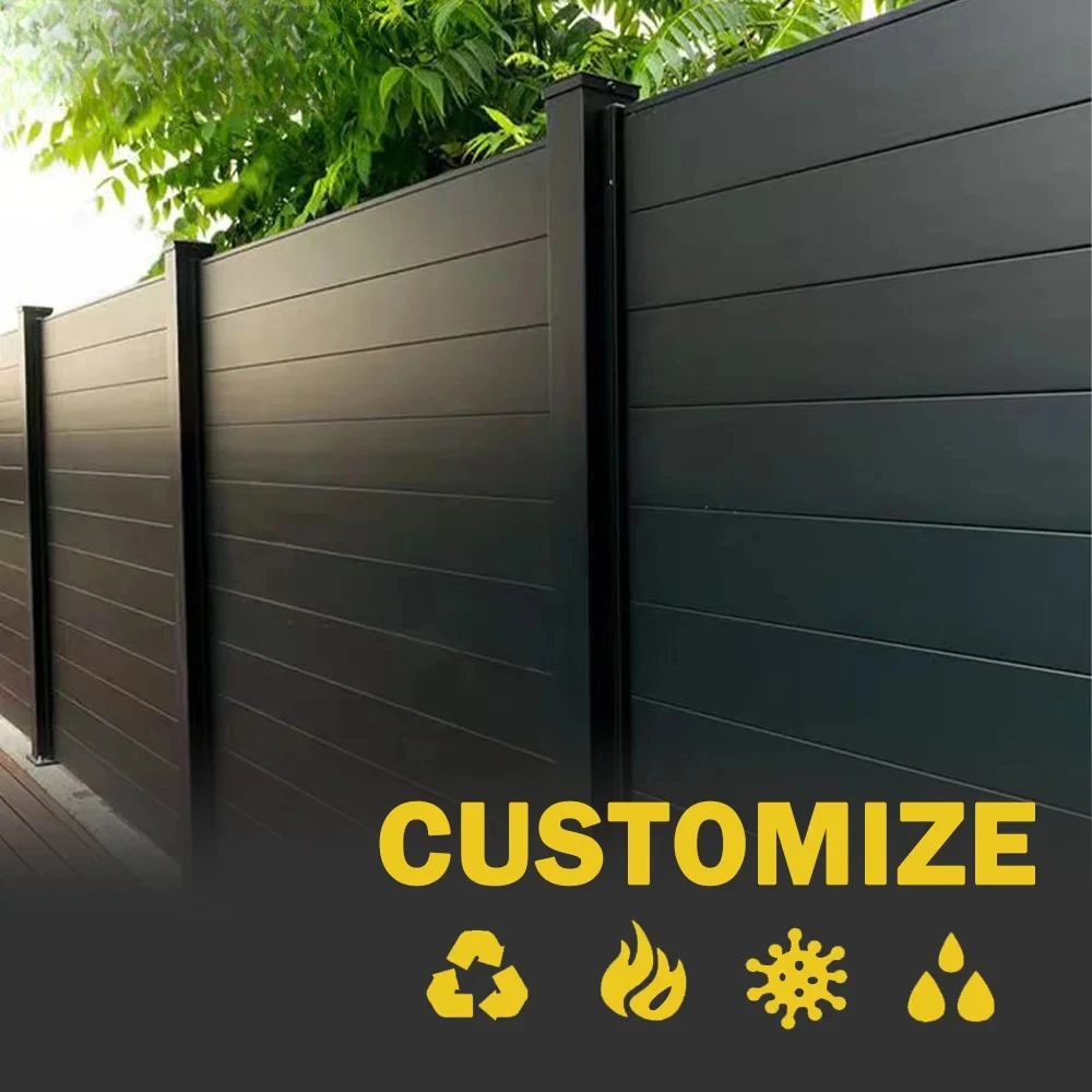 Any Size Custom 2026 New Aluminum Fence Powder Coated Rustproof Outdoor Yard Privacy Screen Easy Install Durable Home Barrier