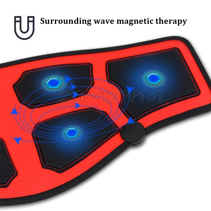 Slimming Massage Belt Heat Electric Pulses Tone Abdominal Muscle Stimulator EMS Acupuncture Tens Physiotherapy Myostimulator