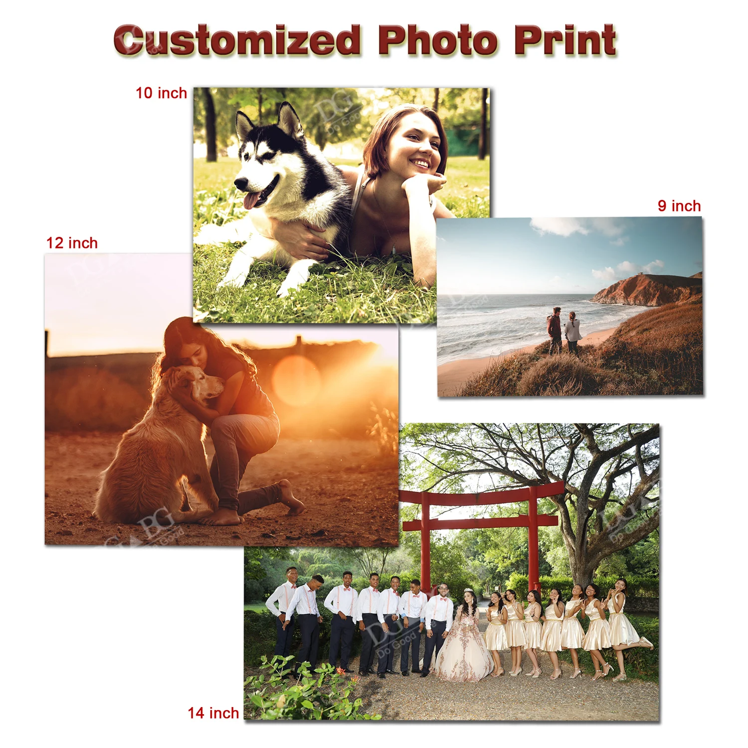 Custom Photo Printing - 9/10/12/14 inches Large Size Photograph Prints Mobile Photos High-Definition Print Glossy Photo Paper