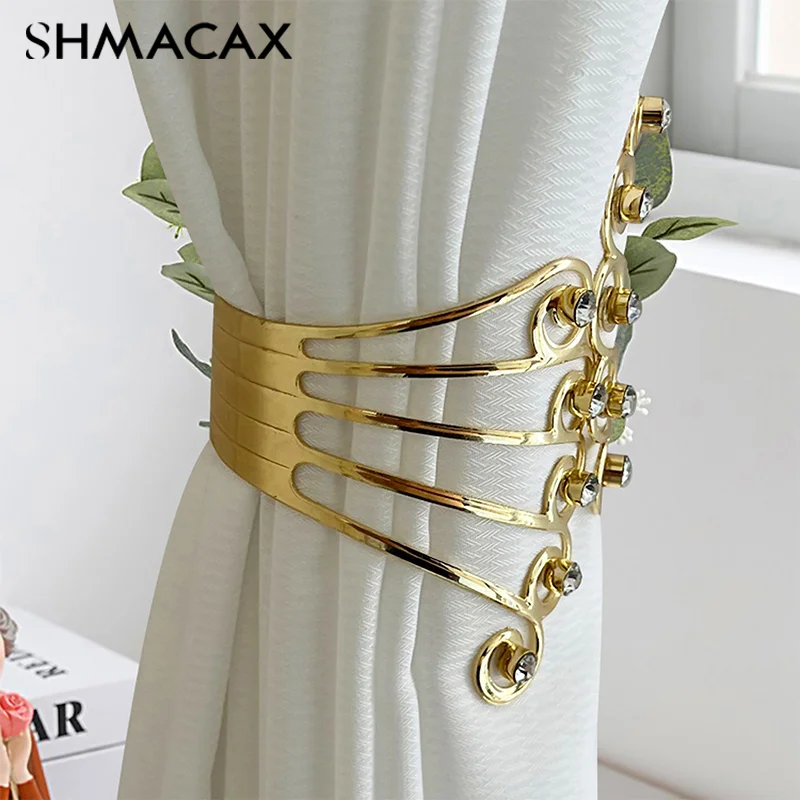 2pcs Curtain Tie Backs, Sparkling Rhinestone Curtain Holdbacks, Curtain Holder Buckle, Modern Design Curtain Drapes Clips