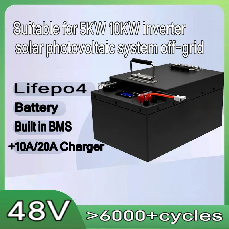 

48V 100Ah Lifepo4 Battery 50Ah 150Ah 200Ah 250Ah 300Ah 400Ah 500Ah for 5KW 10KW Inverter Solar Photovoltaic System Off-Grid