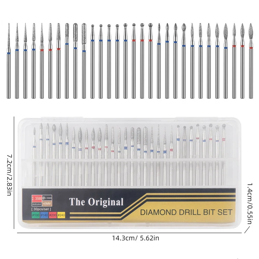 30-Piece Nail Drill Bit Set, Replacement Bits For Nail Drills, Suitable For Nail Shaping, Removing Nail Decorations image 2