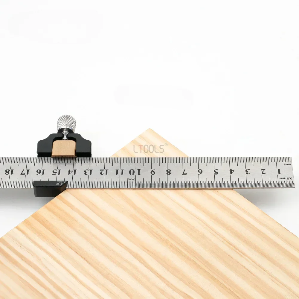 Steel Ruler Positioning Block Gauge 45 Degree Angle Scriber Line Marking Gauge Woodworking Square Scribe Tools for Ruler Locator