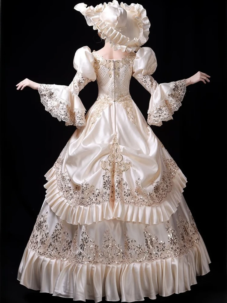 샴페인 공연 의류 유럽 법원 호스트 그룹 파티 의류 사진 사진 무대 Catwalk 여성 드레스 Vestidos De Fiesta