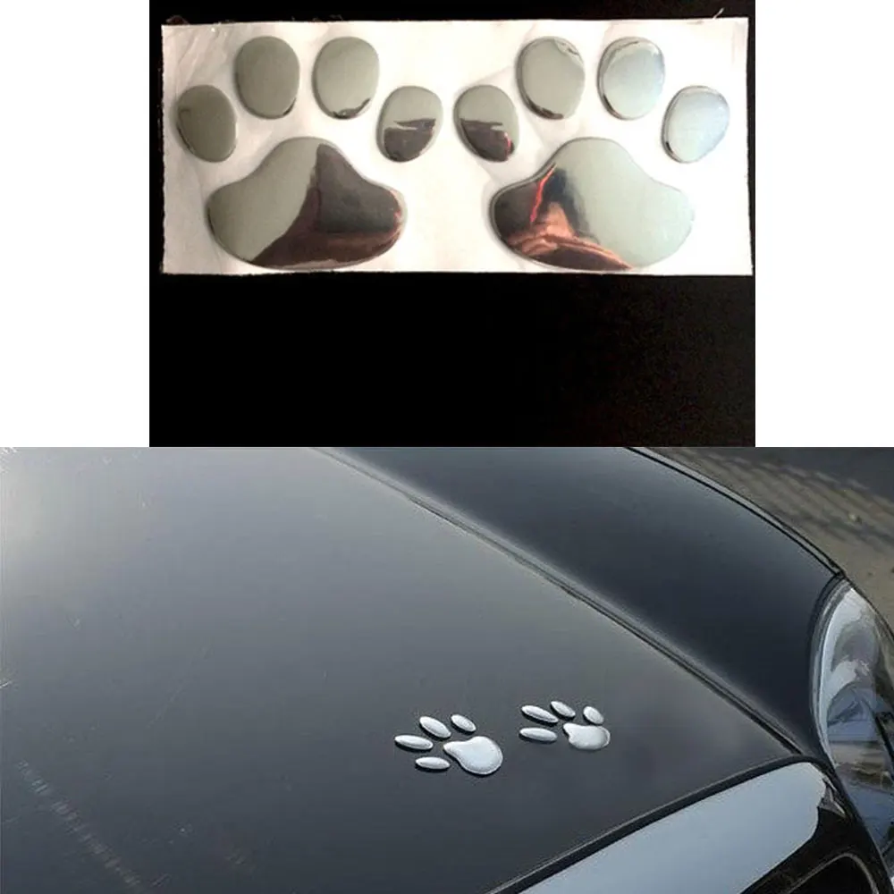 

Auto Motorcycle Accessories Car Motorbike Sticker Cool Design Paw 3D Animal Dog Cat Footprint Creative Decal Car PVC Stickers
