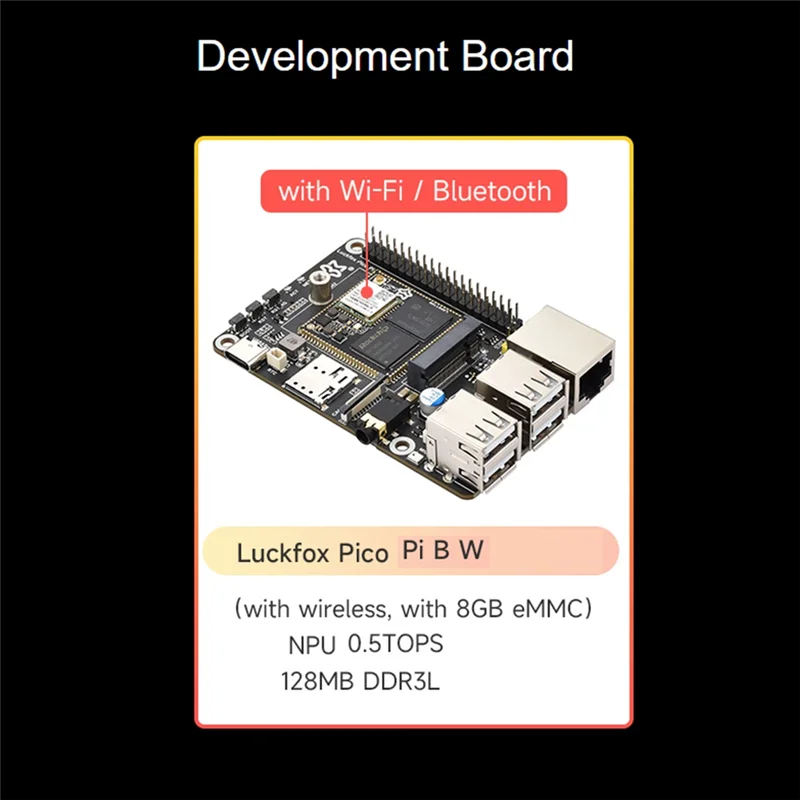 N75R-Luckfox Pico Pi B W Core1106 Placa de desarrollo Linux tipo micro RV1106G2 0.5TOPS 128MB con Wifi/Bluetooth