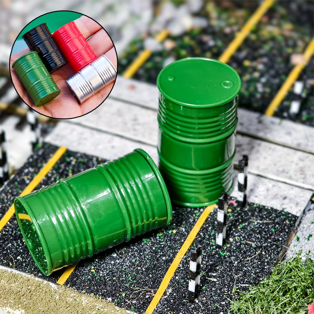

5PCS Simulation Oil Drum Container Tool Garage Series Multicolor ABS Toy Accessories For Railway Truck Parts Desk Decoration