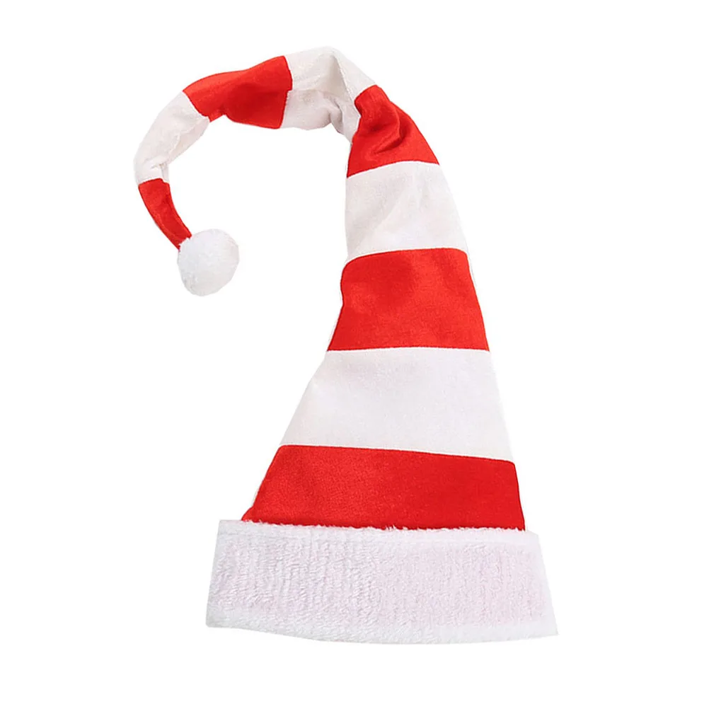

Red White Striped Christmas Hat Santa Xmas Comfort Costume Party Hats Soft Easy Wear Warm Holiday Accessories