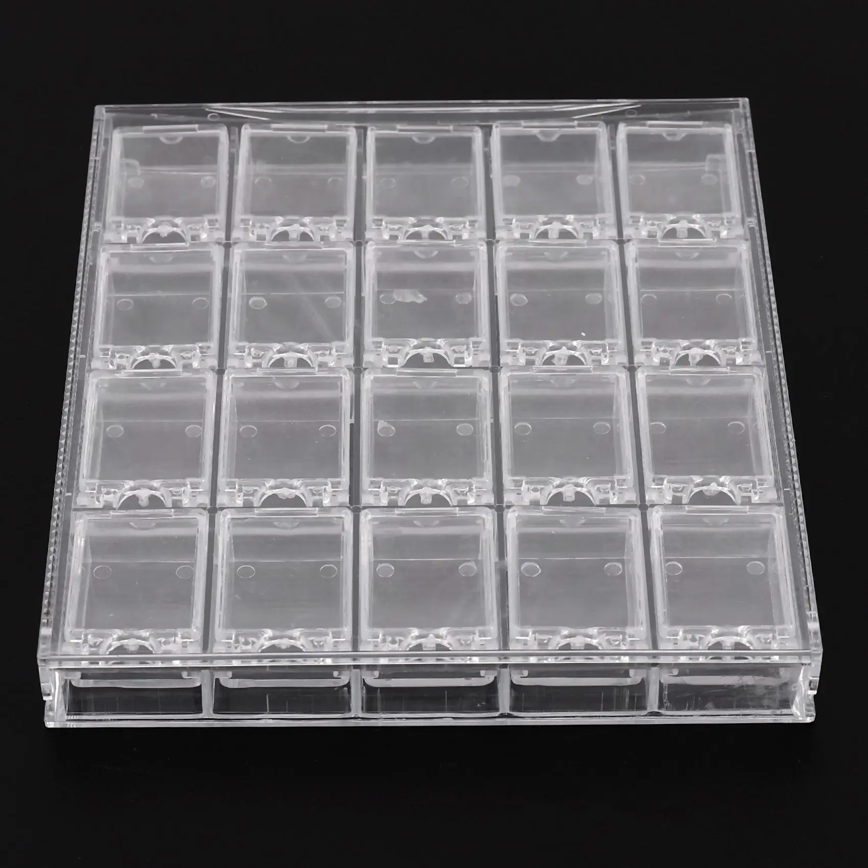 

Latest 20 Girds Acrylic Makeup Organizer Nail Art Storage Box Clear Display Case Organizer Holder For Jewelry Nail Rhinestone Be
