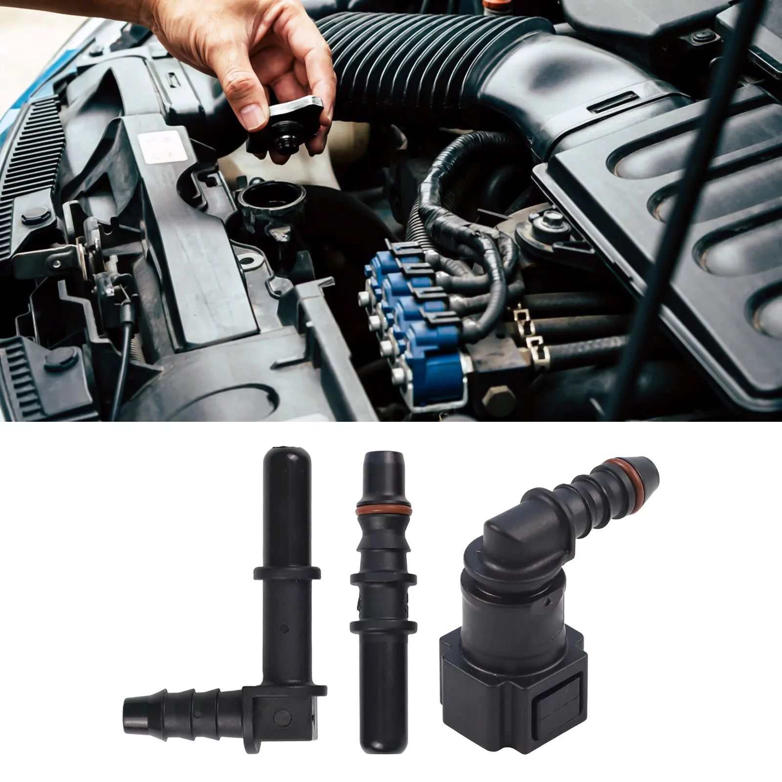 

Fuel Hose Fittings Elbow 7.89mm ID6 Car Fuel-Line Hose Pipe Coupler Quick Release Connector SET Suitable For Most Car