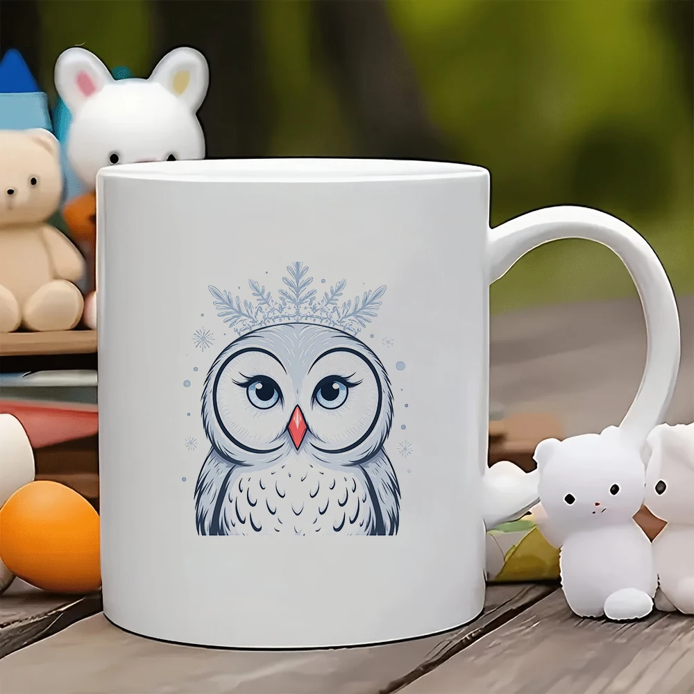 

11oz Owl Snowcap Cup + Cartoon Pet Gift - Christmas Water Bottle Family Office Coffee Cup
