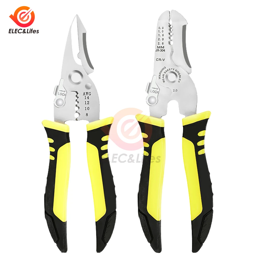 

Multifunctional Wire Cutter Pliers Stripper Electrician Peeling Household Network Cable Wire Stripper Puller Stripper Tools