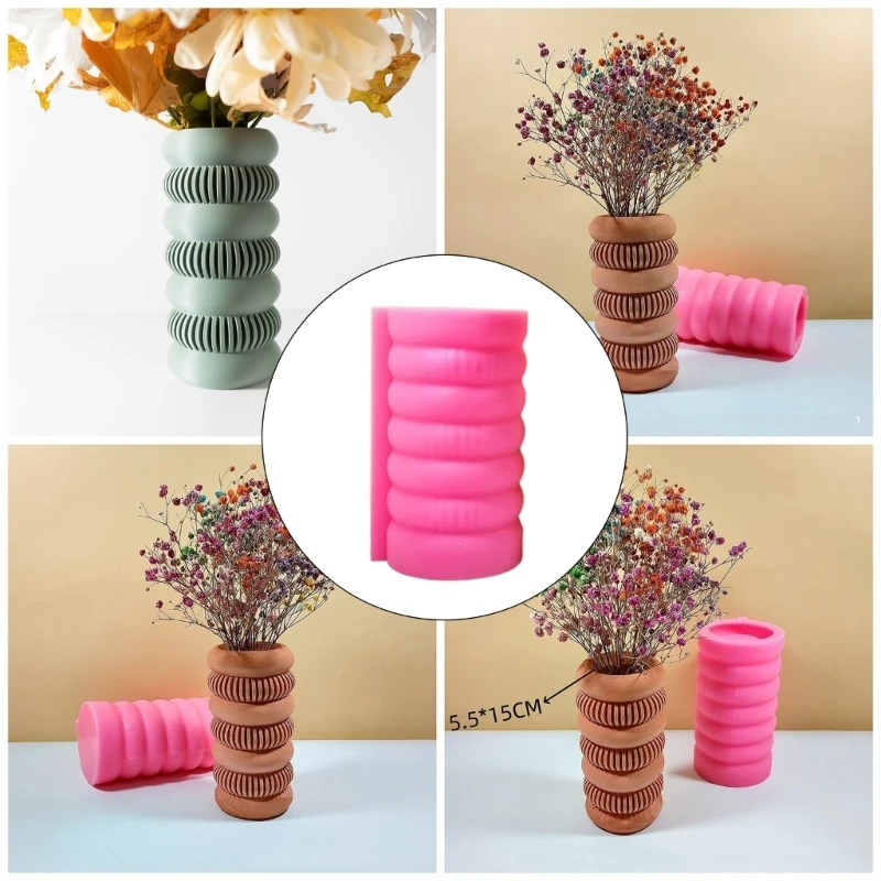 

Circles Vase Home Decors Mold Silicone Vase Maker Mould Vase Molds for Crafting Colorful Circles Vases Ornament