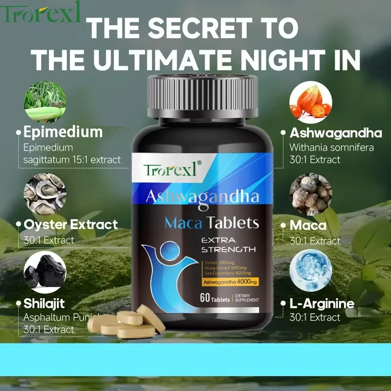 Ashwagandha Maca Tablets Male Enhancing Supplement Improved Energy & Endurance Promotes Size Support Highest Potency view 4
