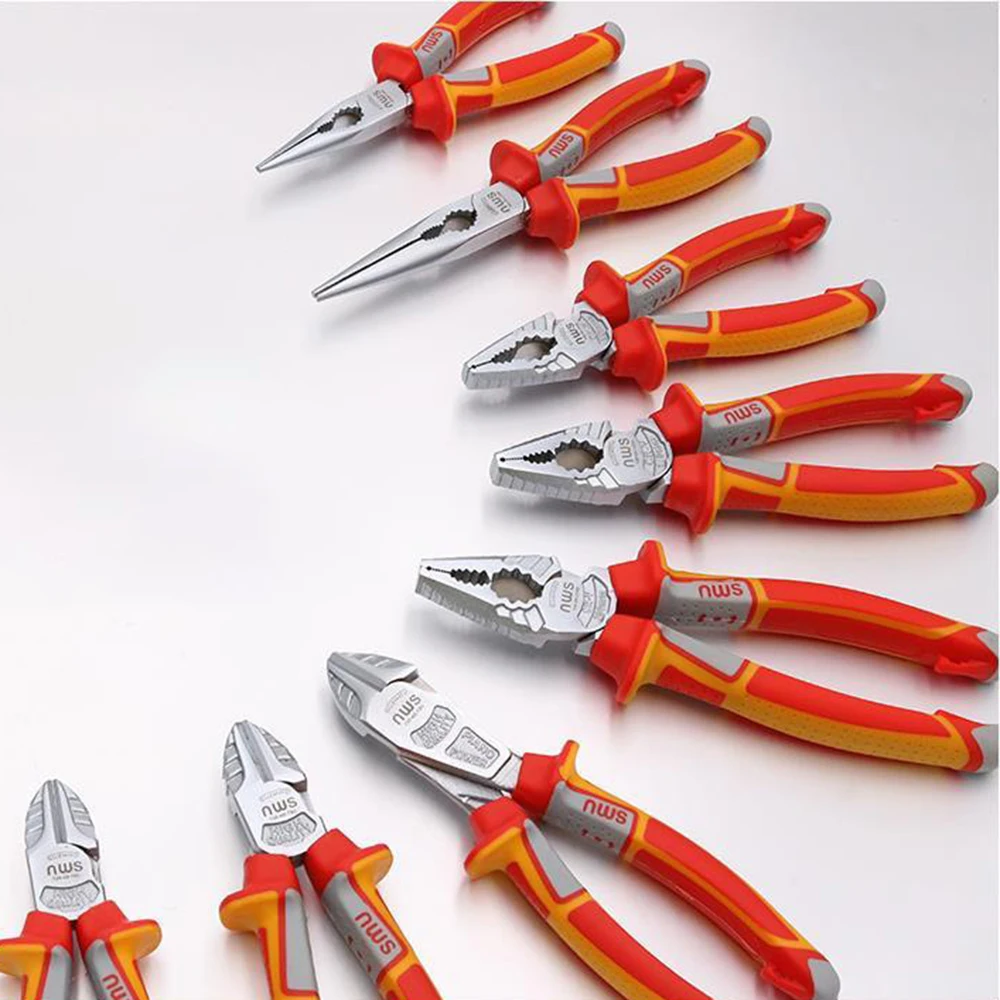 Multifunction Wire Stripper Diagonal Pliers for Electrician Hand Tools Long Nose Pliers Side Cutter Cable Shears Wire Cutter