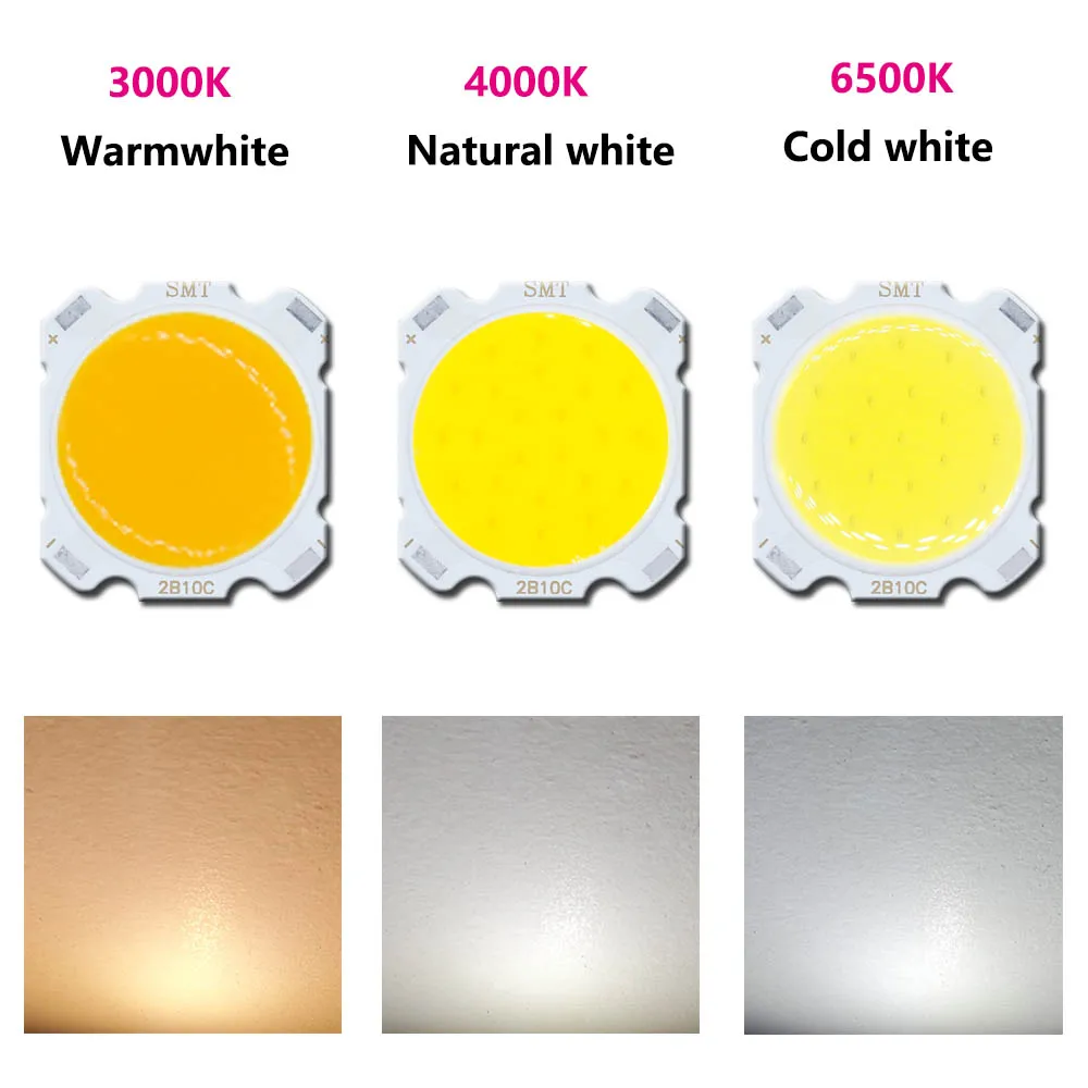 Panel de luz LED COB, 10 piezas, 3W, 5W, brillo 20mm, rojo, verde, azul, amarillo, blanco