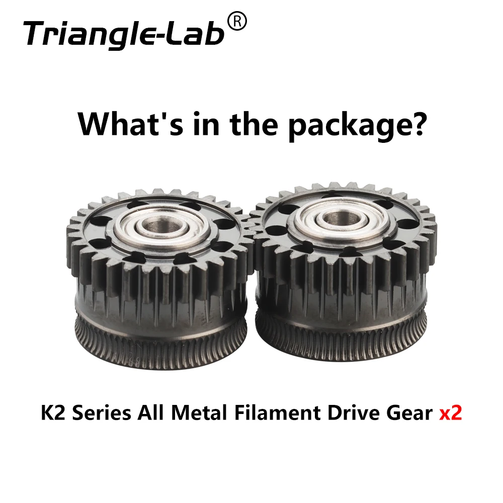 Engranaje extrusor de actualización Trianglelab para Creality K2 serie, engranaje impulsor de filamento totalmente metálico para serie K2, revestimiento DLC niquelado