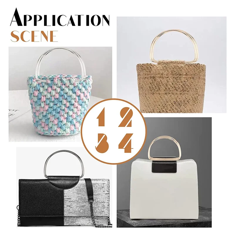 AEA9-3 カラー財布ハンドル交換用、6 個の金属ハンドルフレーム 5.3 インチハンドバッグハンドル財布ハンドル交換用バッグ作り