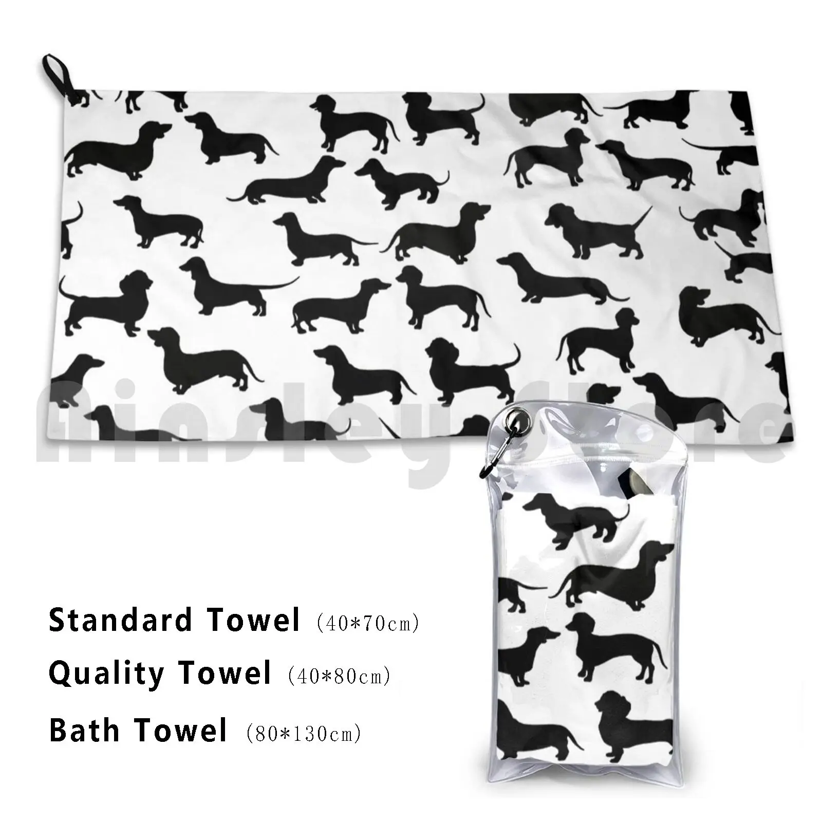 Dachsunds A Many! Beach Towel Quick Dry Quality Towel Dachshund Dog Puppy Wiener Hot Pet Animal Hound Black