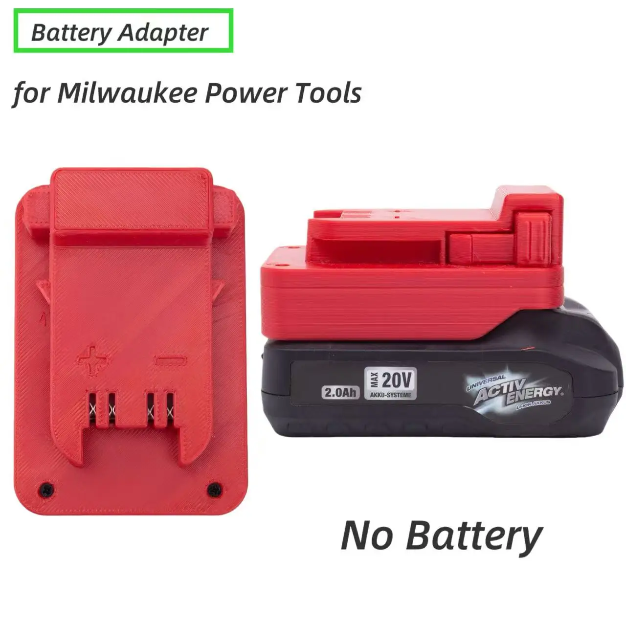 

Batteries Converter Adapter For Aldi Ferrex Activ Energy Lithium Convert To Milwaukee m18 Tools Use (without battery and tools)