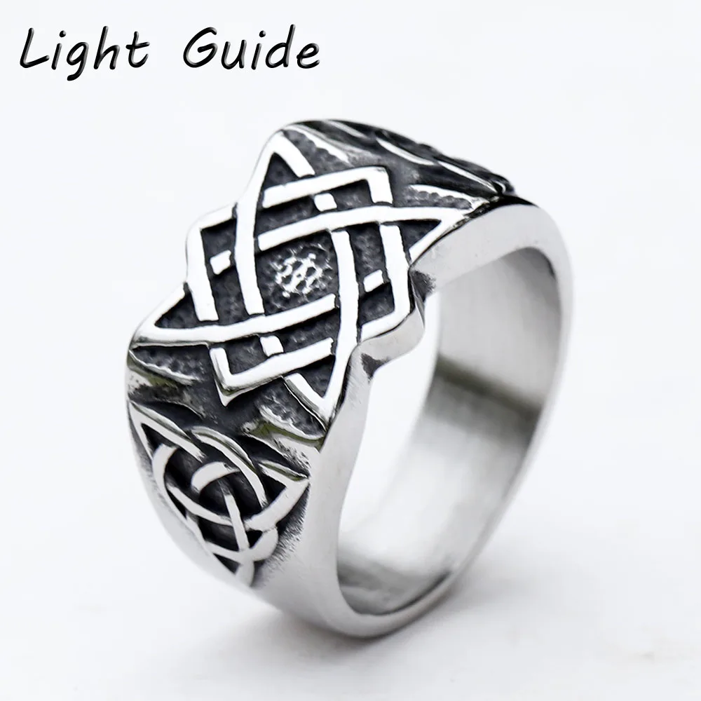 2023 New 316L Stainless Steel Viking Slavic Of Russia Savarog Amulet Celtic Knot Ring For Man Dropshipping free shipping