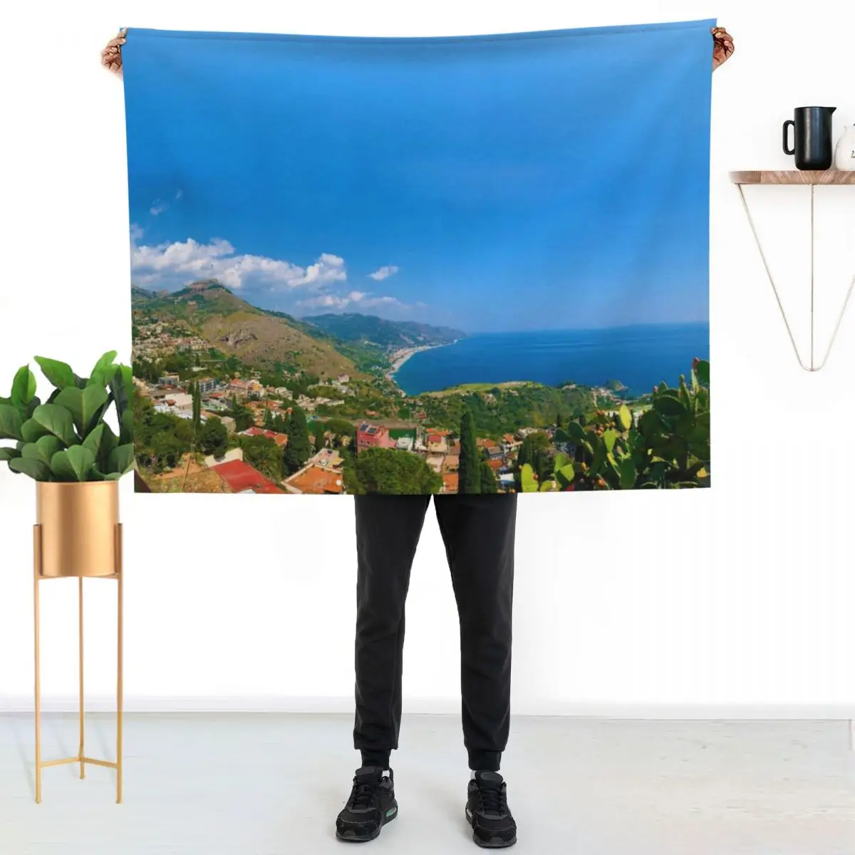 Taormina City On Sicily Italy Throw Blanket Giant Sofa funny gift heavy to sleep for babies Loose For Sofa Thin Blankets