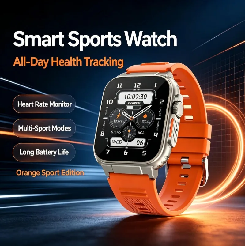 Multi-Functional Sports Smart Wristwatch, Built-in GPS Tracker & Bluetooth Earbuds, HD Calling Outdoor Running Watch