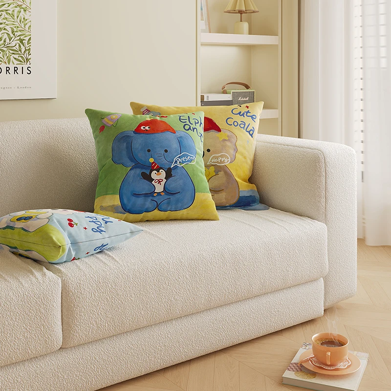 Cartoon Pillow Home Decorative Couch Backrest Pad with Core High-End Feeling Bedroom Bedding Decorative Pillow Homestay Windo...
