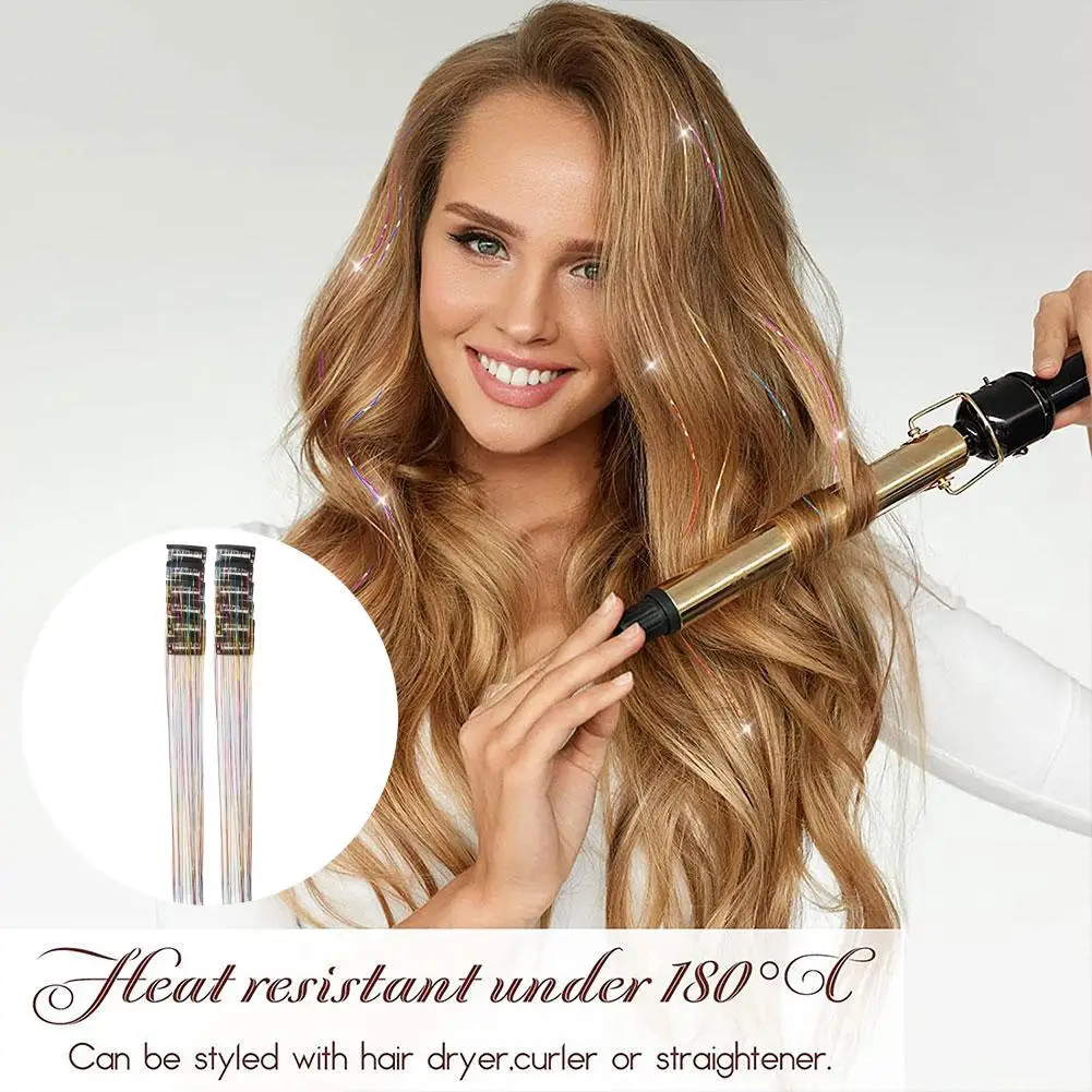 12 pezzi parrucca moda estensioni sintetiche cinturino BB nastro lucido oro parrucca diritta tintura per capelli simulazione capelli umani adatti a tutti i colori dei capelli