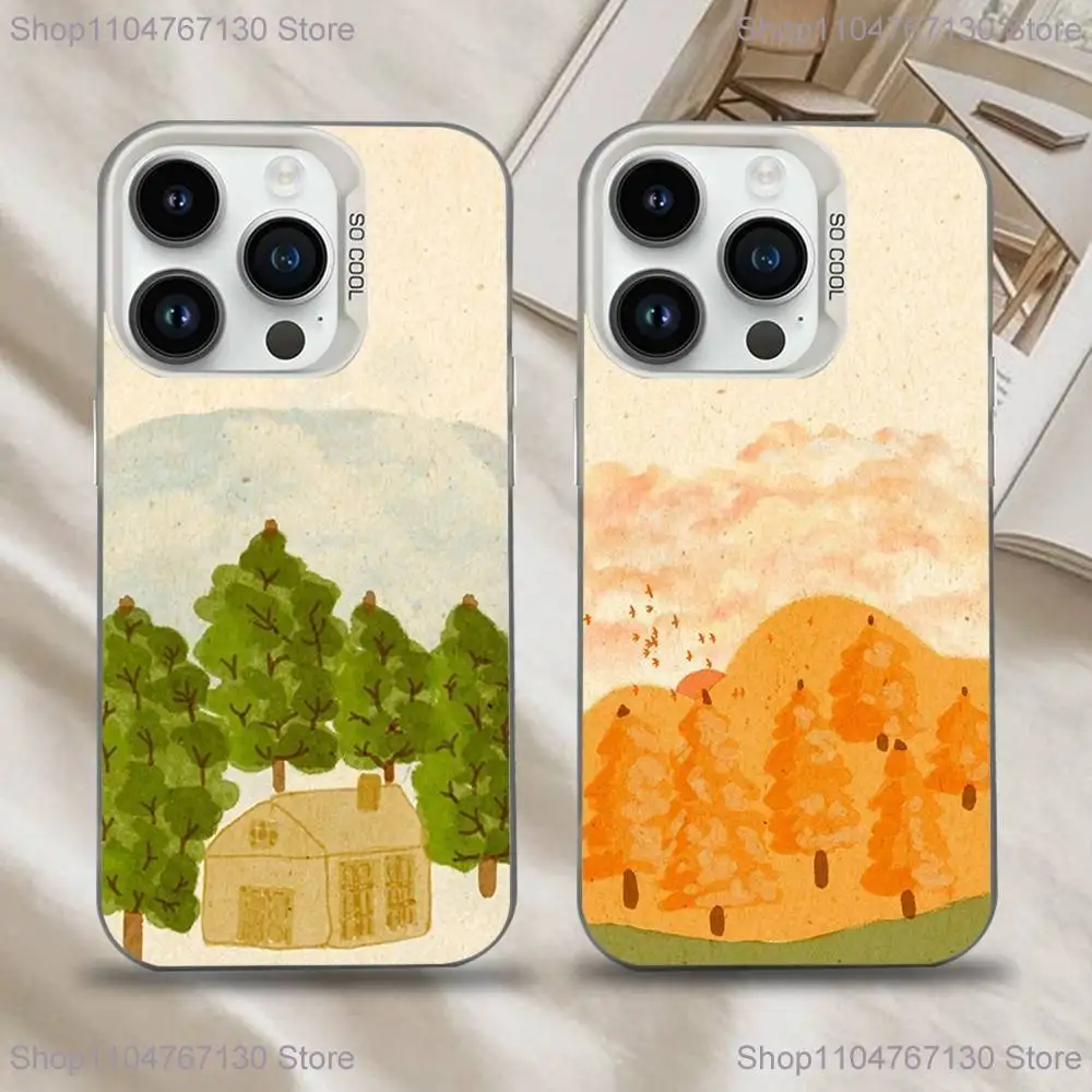 

Refreshing and healing forest Phone Case For iPhone 17,16,15,14,13,12,11,Mini,Pro,SE,MAX White Matte Shockproof Cover